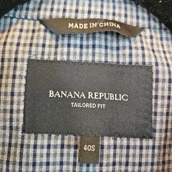 Banana Republic Black and White Sport Coat with Notched Lapel Size 40S - Picture 6 of 6